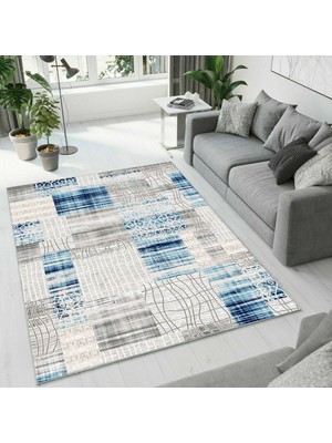 Colorix Carpet Dijital Baskı Dekoratif Kaymaz Taban Antibakteriyel Yıkanabilir Halı NO:2473