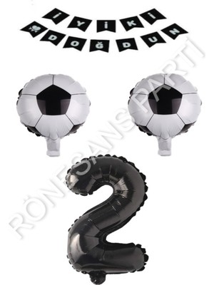 Feyza Design Yıldız Rakamlı Siyah Folyo Balon Seti - Doğum Günü Parti Malzemeleri