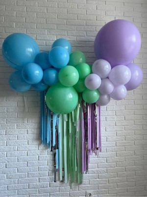 Feyza Design Yeşil Renkli 30 Adet Nalon Makaron Balon Seti