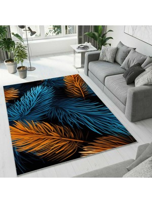 Colorix Carpet Dijital Baskı Dekoratif Kaymaz Taban Antibakteriyel Yıkanabilir Halı NO:2406