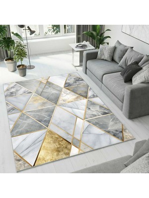 Colorix Carpet Dijital Baskı Dekoratif Kaymaz Taban Antibakteriyel Yıkanabilir Halı NO:2533