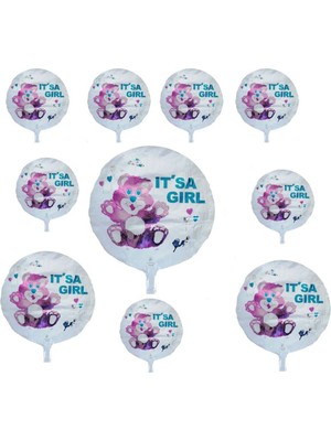 Feyza Design Itsa Girl Temalı Çok Renkli Ayıcıklı Parti Balonu 10 Adet 45 cm