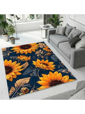 Colorix Carpet Dijital Baskı Dekoratif Kaymaz Taban Antibakteriyel Yıkanabilir Halı NO:2413