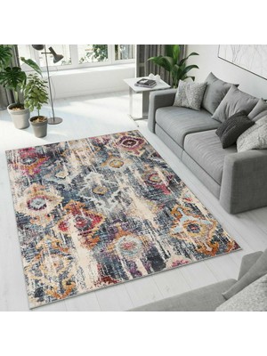 Colorix Carpet Dijital Baskı Dekoratif Kaymaz Taban Antibakteriyel Yıkanabilir Halı NO:2596