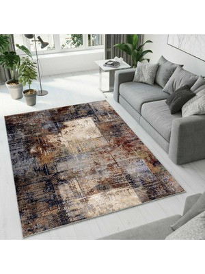 Colorix Carpet Dijital Baskı Dekoratif Kaymaz Taban Antibakteriyel Yıkanabilir Halı NO:2448