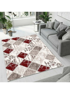 Colorix Carpet Dijital Baskı Dekoratif Kaymaz Taban Antibakteriyel Yıkanabilir Halı NO:2516