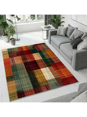 Colorix Carpet Dijital Baskı Dekoratif Kaymaz Taban Antibakteriyel Yıkanabilir Halı NO:2546