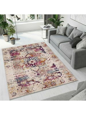 Colorix Carpet Dijital Baskı Dekoratif Kaymaz Taban Antibakteriyel Yıkanabilir Halı NO:2630