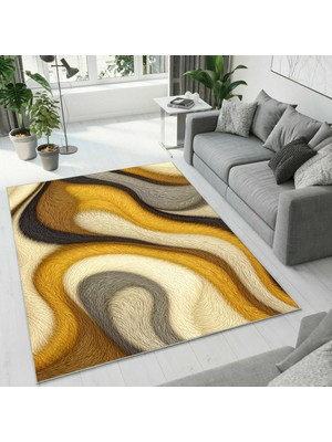 Colorix Carpet Dijital Baskı Dekoratif Kaymaz Taban Antibakteriyel Yıkanabilir Halı NO:2668