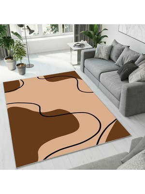 Colorix Carpet Dijital Baskı Dekoratif Kaymaz Taban Antibakteriyel Yıkanabilir Halı NO:2385