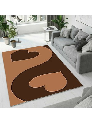 Colorix Carpet Dijital Baskı Dekoratif Kaymaz Taban Antibakteriyel Yıkanabilir Halı NO:2395