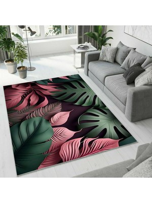 Colorix Carpet Dijital Baskı Dekoratif Kaymaz Taban Antibakteriyel Yıkanabilir Halı NO:2407