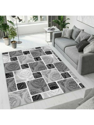 Colorix Carpet Dijital Baskı Dekoratif Kaymaz Taban Antibakteriyel Yıkanabilir Halı NO:2579