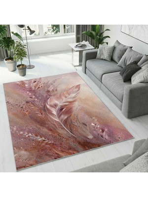 Colorix Carpet Dijital Baskı Dekoratif Kaymaz Taban Antibakteriyel Yıkanabilir Halı NO:2724