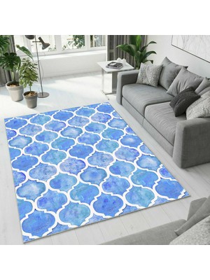 Colorix Carpet Dijital Baskı Dekoratif Kaymaz Taban Antibakteriyel Yıkanabilir Halı NO:2591