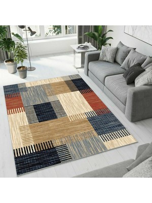 Colorix Carpet Dijital Baskı Dekoratif Kaymaz Taban Antibakteriyel Yıkanabilir Halı NO:2608