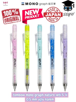 Tombow Mono Graph Nature Seti 5 'li 0.5 mm Uçlu Kalem