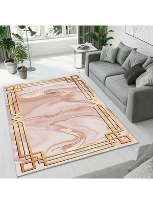 Colorix Carpet Dijital Baskı Dekoratif Kaymaz Taban Antibakteriyel Yıkanabilir Halı NO:2756