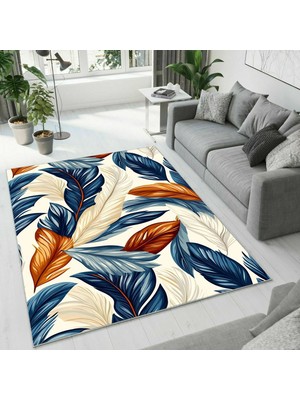 Colorix Carpet Dijital Baskı Dekoratif Kaymaz Taban Antibakteriyel Yıkanabilir Halı NO:2733