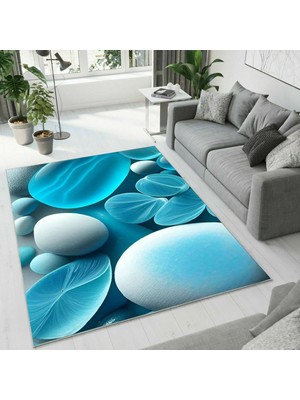 Colorix Carpet Dijital Baskı Dekoratif Kaymaz Taban Antibakteriyel Yıkanabilir Halı NO:2437