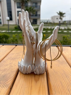 About The Perfect El Şeklinde Yüzük ve Takı Standı - Gri Plastik Organizer