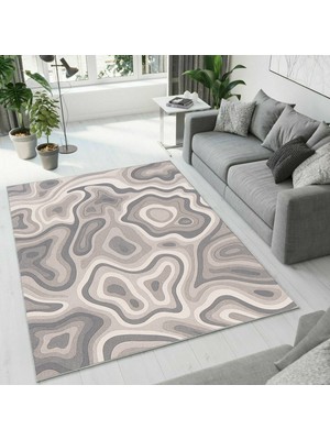 Colorix Carpet Dijital Baskı Dekoratif Kaymaz Taban Antibakteriyel Yıkanabilir Halı NO:2652