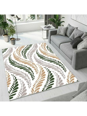 Colorix Carpet Dijital Baskı Dekoratif Kaymaz Taban Antibakteriyel Yıkanabilir Halı NO:2681