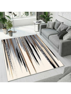 Colorix Carpet Dijital Baskı Dekoratif Kaymaz Taban Antibakteriyel Yıkanabilir Halı NO:2642
