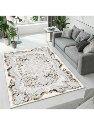 Colorix Carpet Dijital Baskı Dekoratif Kaymaz Taban Antibakteriyel Yıkanabilir Halı NO:2763