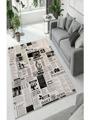 Colorix Carpet Dijital Baskı Dekoratif Kaymaz Taban Antibakteriyel Yıkanabilir Halı NO:2349