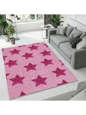 Colorix Carpet Dijital Baskı Dekoratif Kaymaz Taban Antibakteriyel Yıkanabilir Halı NO:2423