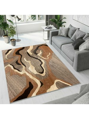 Colorix Carpet Dijital Baskı Dekoratif Kaymaz Taban Antibakteriyel Yıkanabilir Halı NO:2786