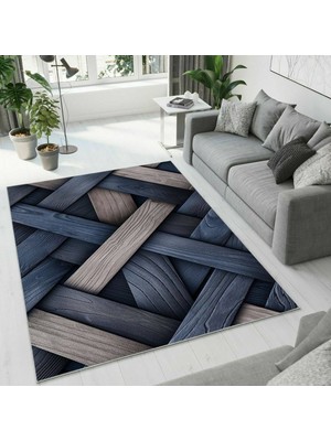 Colorix Carpet Dijital Baskı Dekoratif Kaymaz Taban Antibakteriyel Yıkanabilir Halı NO:2430