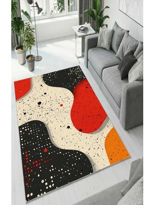 Colorix Carpet Dijital Baskı Dekoratif Kaymaz Taban Antibakteriyel Yıkanabilir Halı NO:2355