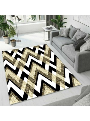 Colorix Carpet Dijital Baskı Dekoratif Kaymaz Taban Antibakteriyel Yıkanabilir Halı NO:2581