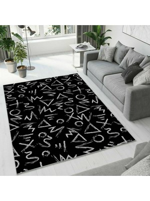 Colorix Carpet Dijital Baskı Dekoratif Kaymaz Taban Antibakteriyel Yıkanabilir Halı NO:2431