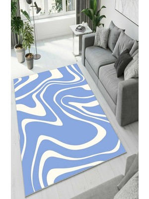 Colorix Carpet Dijital Baskı Dekoratif Kaymaz Taban Antibakteriyel Yıkanabilir Halı NO:2361