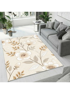 Colorix Carpet Dijital Baskı Dekoratif Kaymaz Taban Antibakteriyel Yıkanabilir Halı NO:2701
