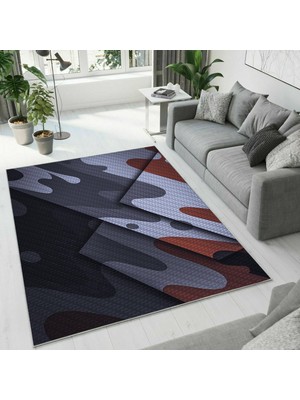 Colorix Carpet Dijital Baskı Dekoratif Kaymaz Taban Antibakteriyel Yıkanabilir Halı NO:2393