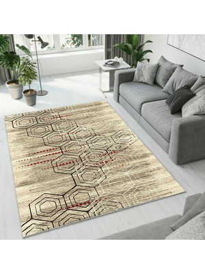 Colorix Carpet Dijital Baskı Dekoratif Kaymaz Taban Antibakteriyel Yıkanabilir Halı NO:2520