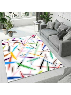 Colorix Carpet Dijital Baskı Dekoratif Kaymaz Taban Antibakteriyel Yıkanabilir Halı NO:2690