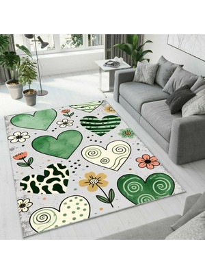 Colorix Carpet Dijital Baskı Dekoratif Kaymaz Taban Antibakteriyel Yıkanabilir Halı NO:2752