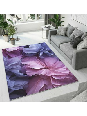 Colorix Carpet Dijital Baskı Dekoratif Kaymaz Taban Antibakteriyel Yıkanabilir Halı NO:2414