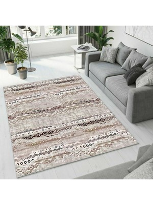 Colorix Carpet Dijital Baskı Dekoratif Kaymaz Taban Antibakteriyel Yıkanabilir Halı NO:2479