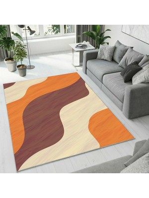 Colorix Carpet Dijital Baskı Dekoratif Kaymaz Taban Antibakteriyel Yıkanabilir Halı NO:2796