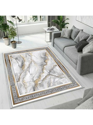 Colorix Carpet Dijital Baskı Dekoratif Kaymaz Taban Antibakteriyel Yıkanabilir Halı NO:2757