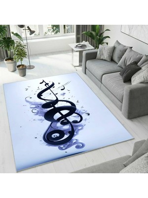 Colorix Carpet Dijital Baskı Dekoratif Kaymaz Taban Antibakteriyel Yıkanabilir Halı NO:2420