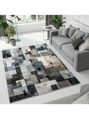 Colorix Carpet Dijital Baskı Dekoratif Kaymaz Taban Antibakteriyel Yıkanabilir Halı NO:2483