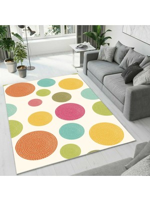 Colorix Carpet Dijital Baskı Dekoratif Kaymaz Taban Antibakteriyel Yıkanabilir Halı NO:2787