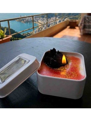 Floryn El Yapımı Soya Mum – Kapaklı Metal Kutu Dekoratif Hediye Mum